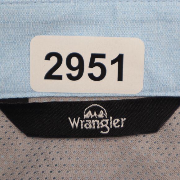 Wrangler Shirt Mens 3XL Blue Workwear Outdoor Stretch Hike Fish Button Up - Picture 8 of 15